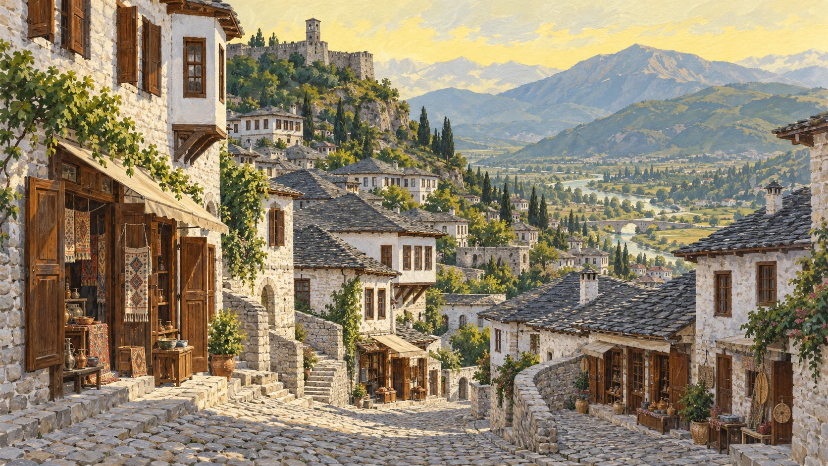 Gjirokastra Bazaar Morning: Medicinal Plants and Historic Trade Rhythms