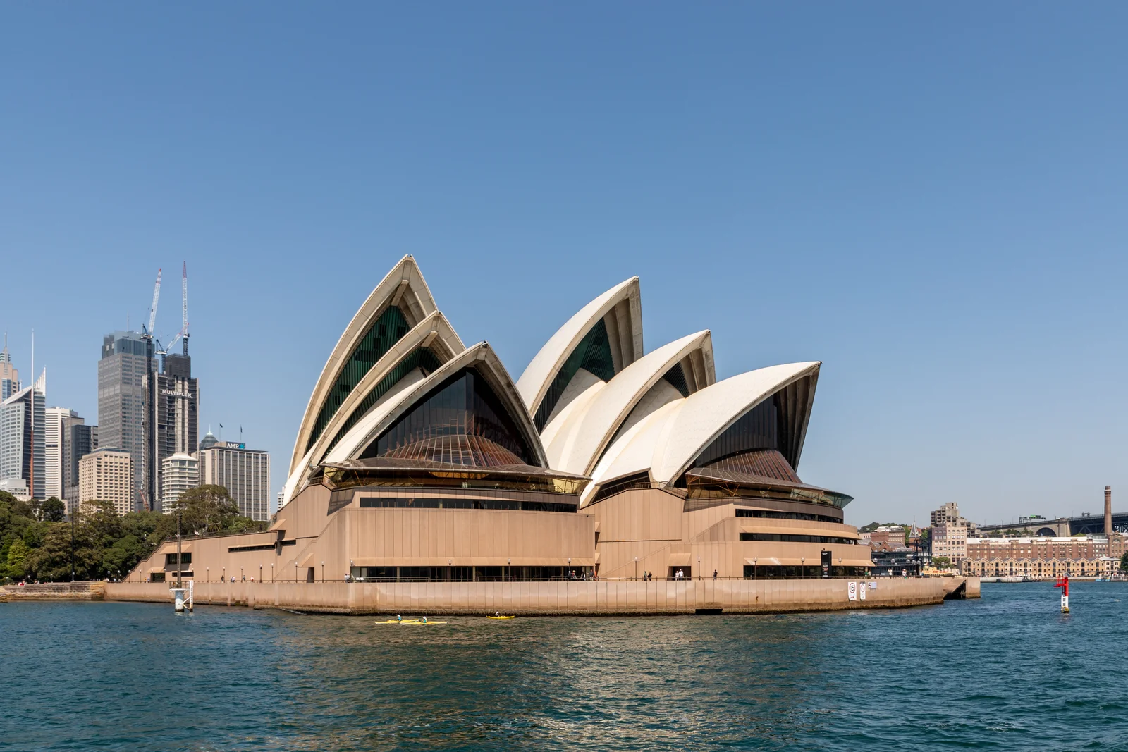 Granite monumental stairs and concrete structural base of the Sydney Opera House.