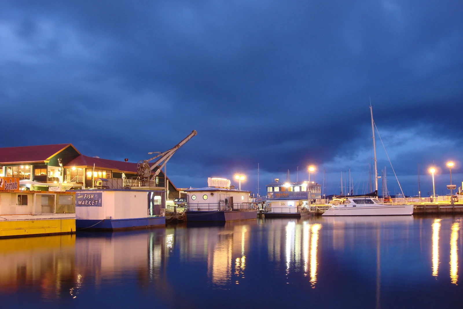 Racing yachts berthed in Constitution Dock marina in Hobart Tasmania.