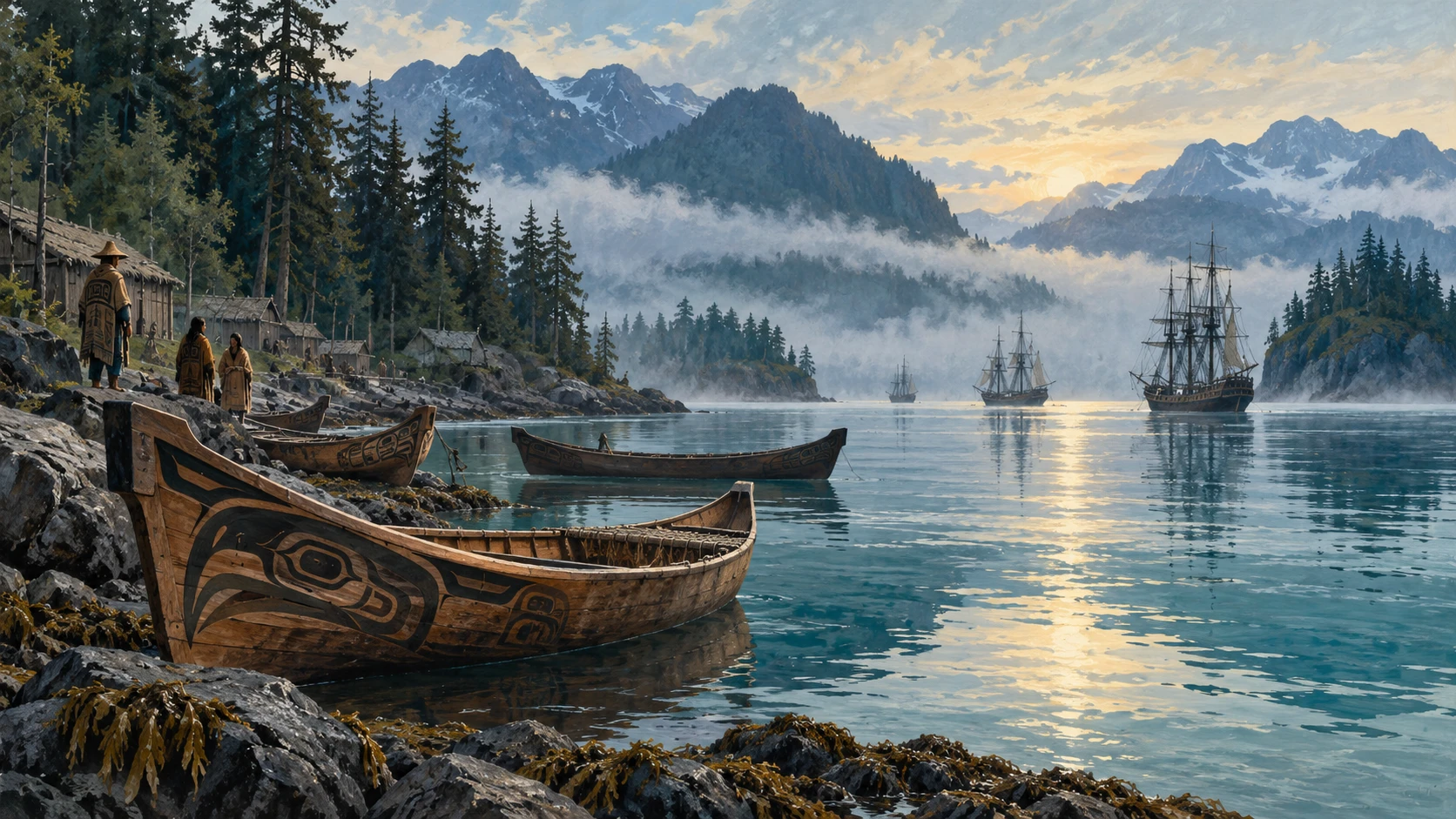 Nineteenth-century coastal maritime trade waters along the Pacific Northwest coast.