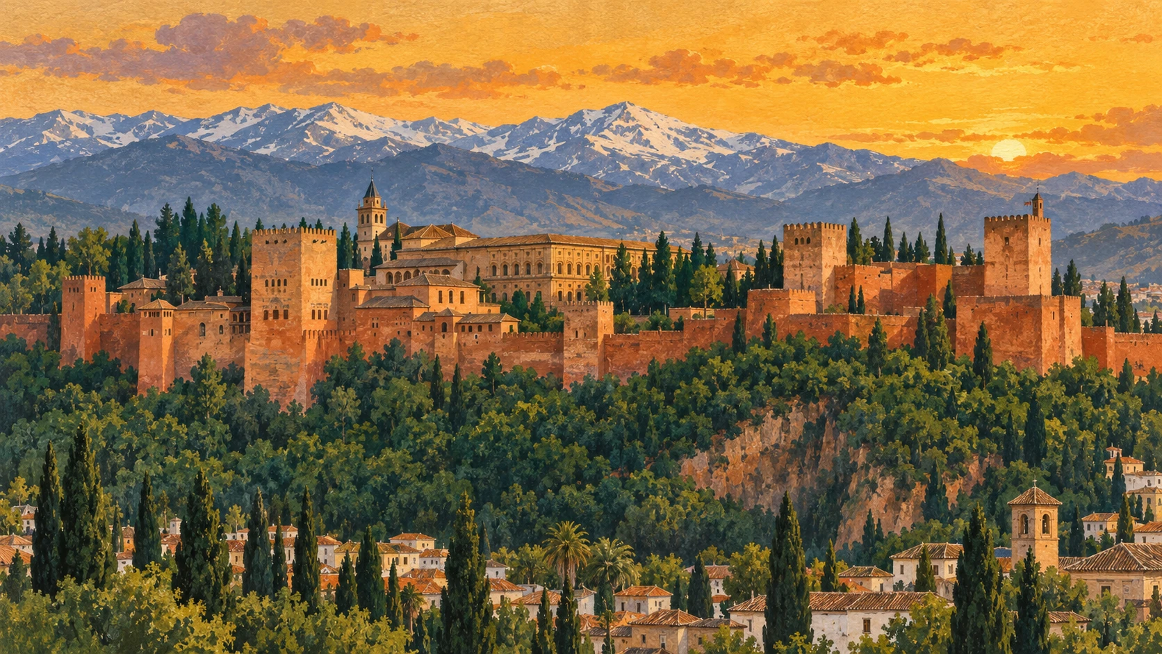 The Alhambra and Generalife: Palatine City and Hydraulic Landscape