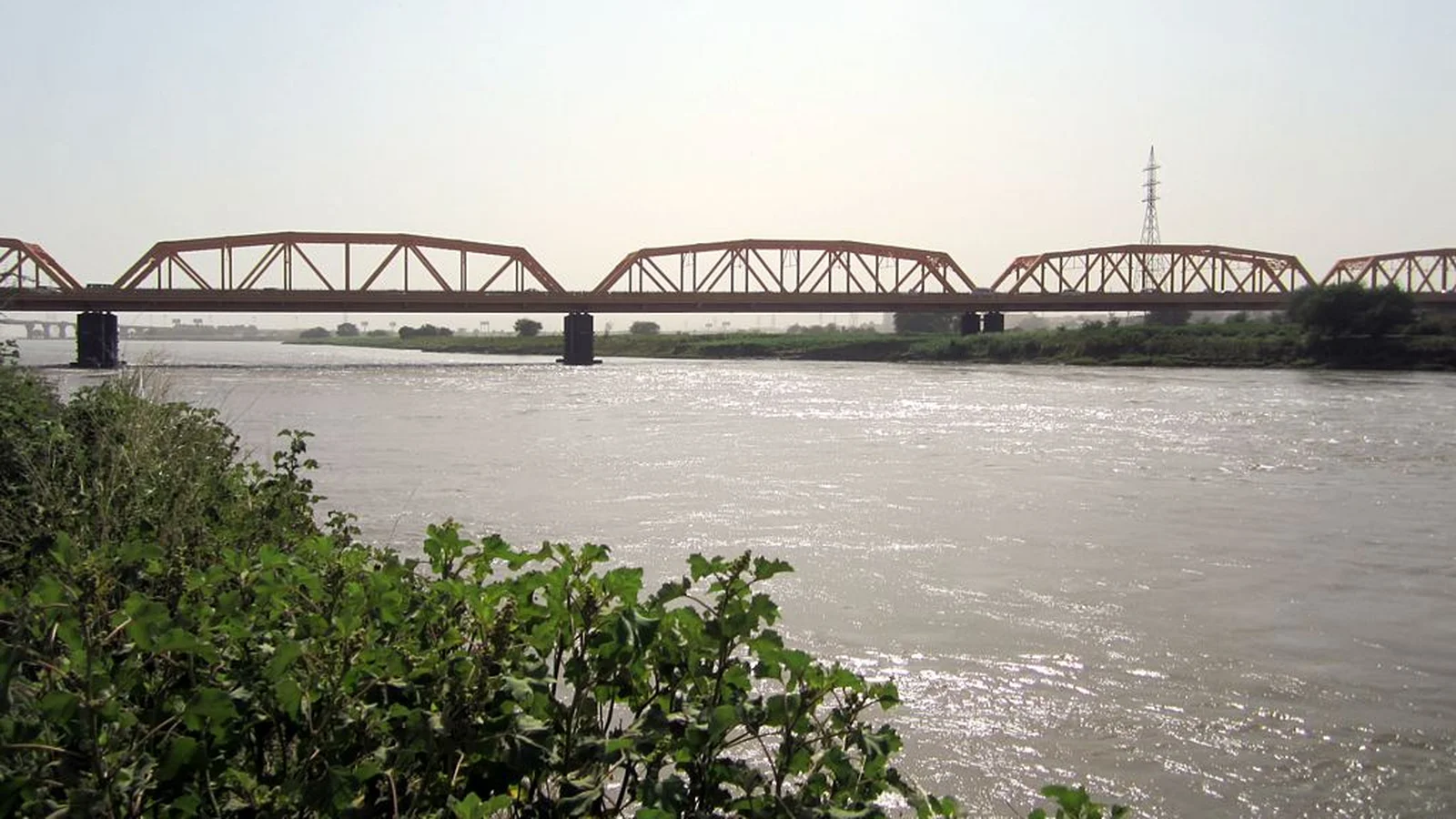 Historic steel truss bridge spanning the White Nile between Khartoum and Omdurman.