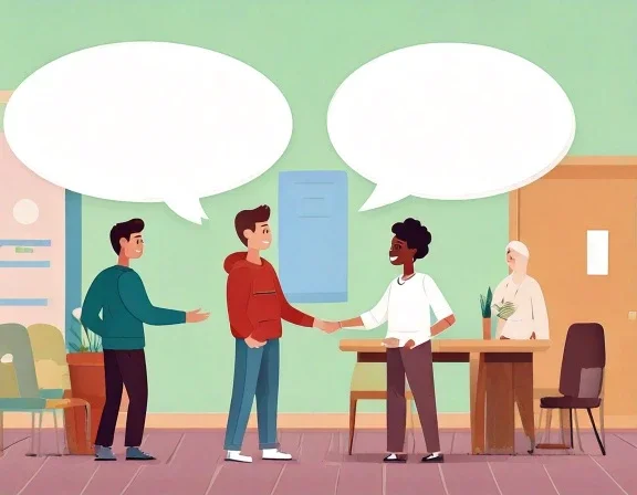 Two friends chatting about how they feel