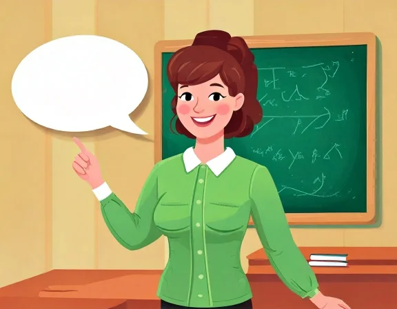 Cartoon person speaking positively
