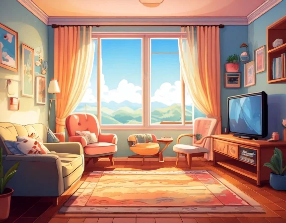 A cozy room with furniture