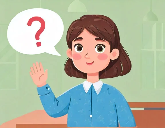 Cartoon person asking a question