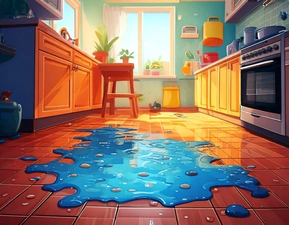 There is some water on the floor.