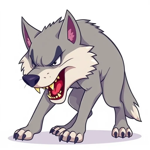 growls — visual vocabulary card