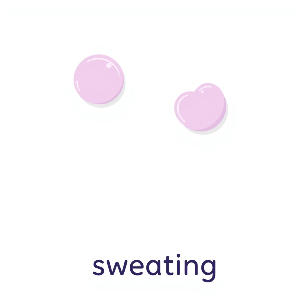 sweating — visual vocabulary card