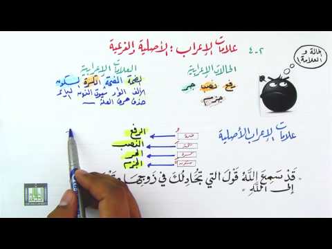 علامات الإعراب الأصلية وعلامات الإعراب الفرعية 2-4